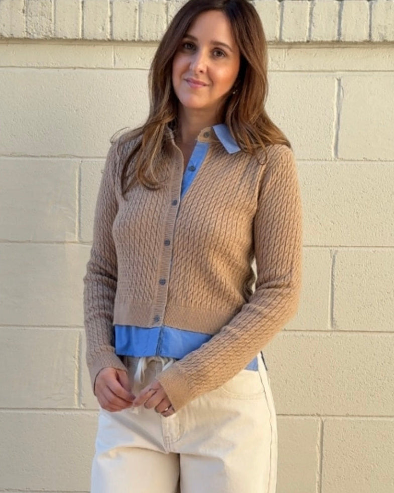 Aaron & Amber | Button Front Collared Cardigan | Sweetest Stitch