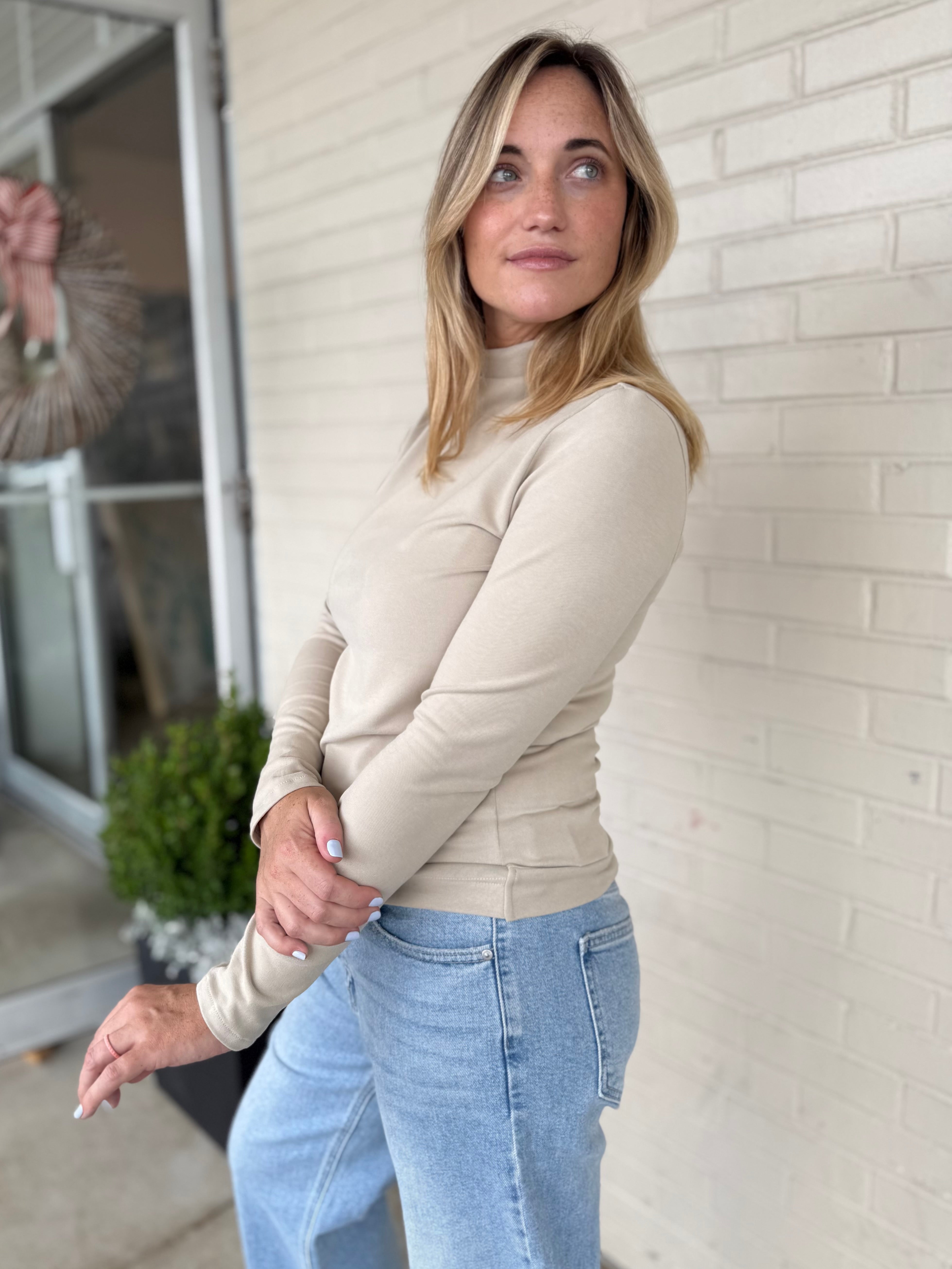 Grade & Gather | Fiona Mock Neck Long Sleeve Top | Sweetest Stitch