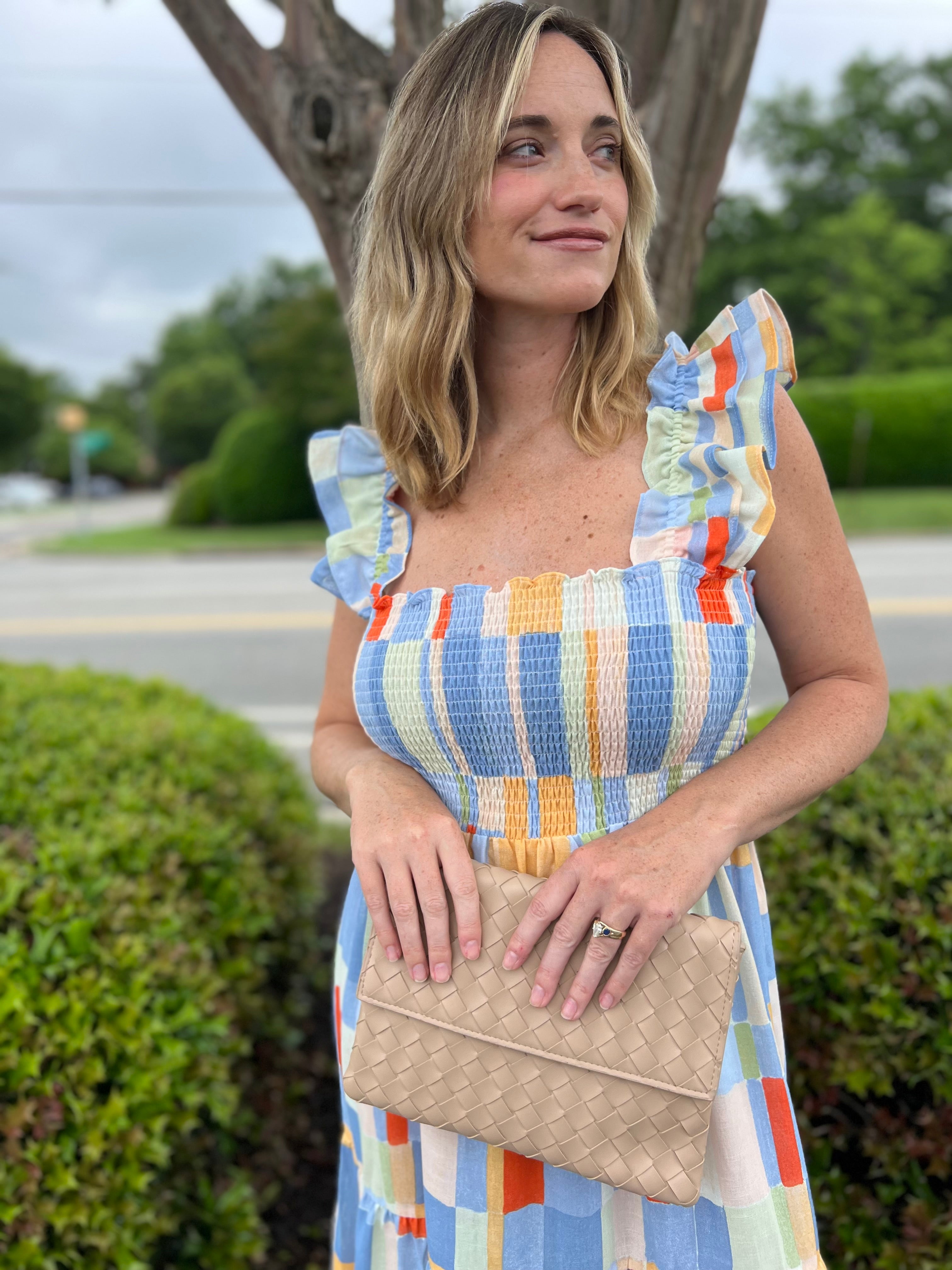 Promesa | Crystal Ruffle Strap Midi Dress | Sweetest Stitch Boutique