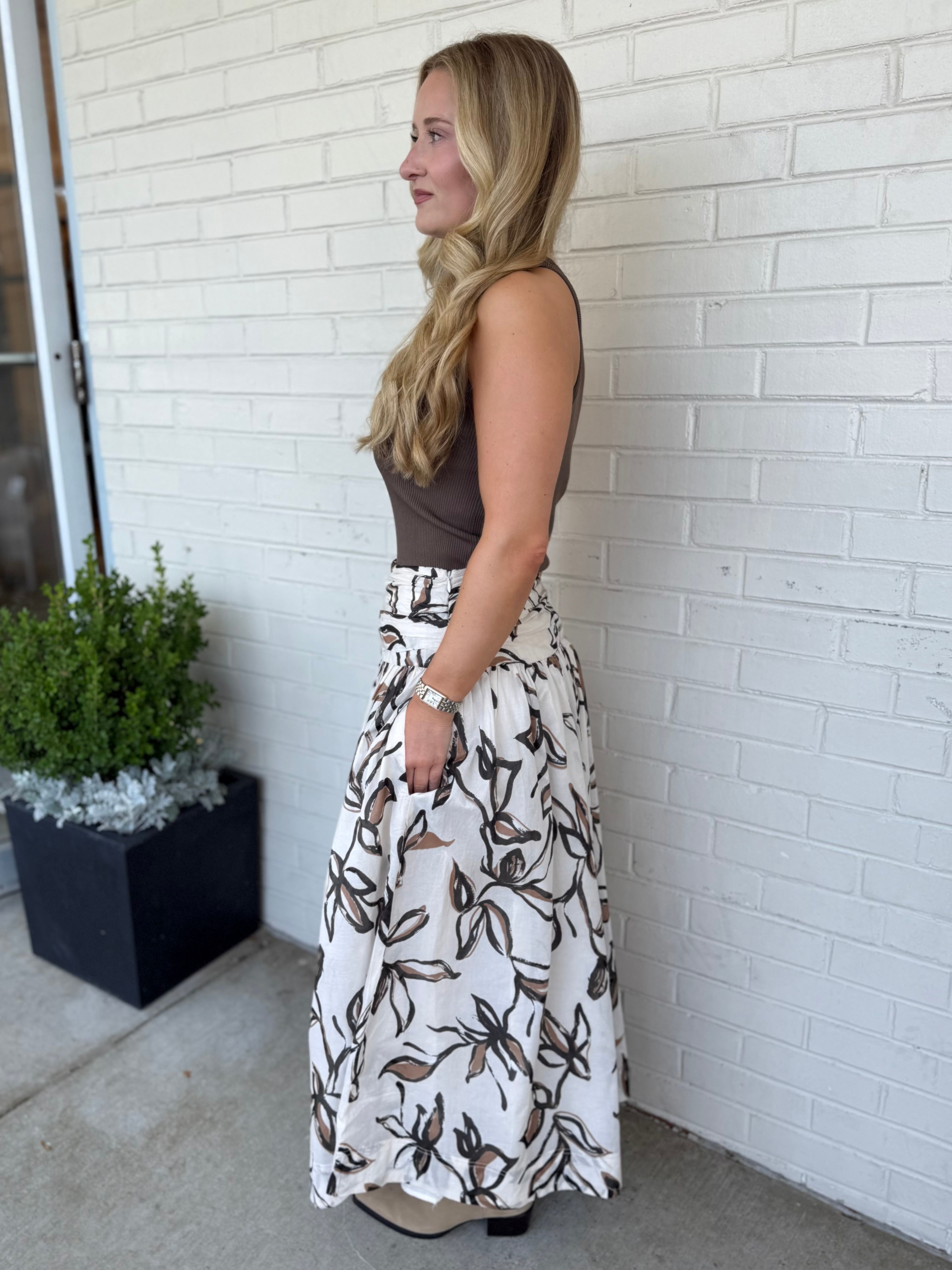 Aureum | Poppy Floral Maxi Skirt | Sweetest Stitch Boutique