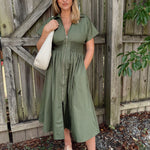 Entro | Lyla Short Sleeve Midi Dress | Sweetest Stitch Boutique