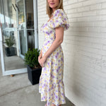 ASTR The Label | Maisie Floral Puff Sleeve Midi Dress | Swetest Stitch