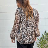 Current Air | Leopard Long Sleeve V-Neck Top | Sweetest Stitch