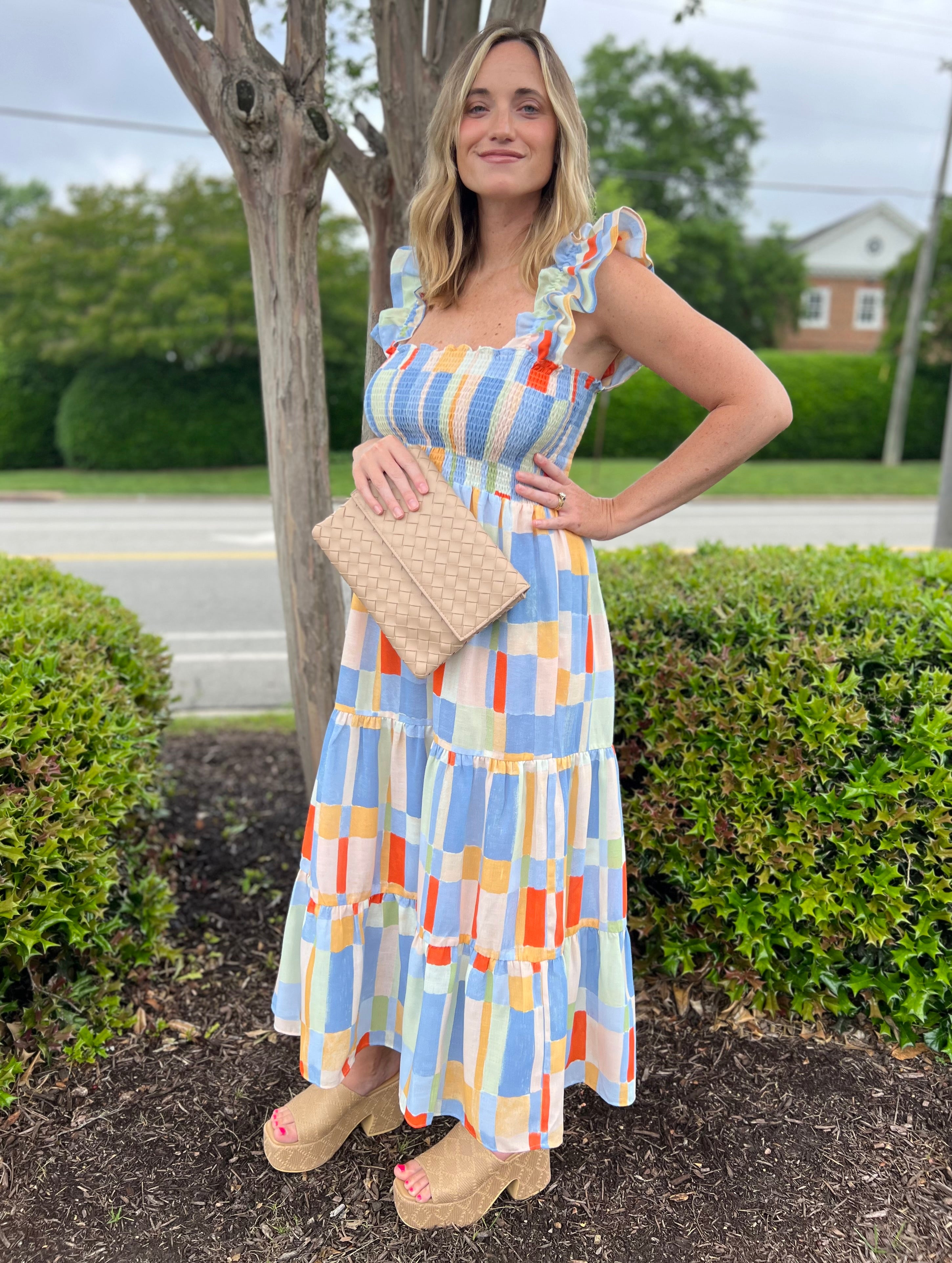 Promesa | Crystal Ruffle Strap Midi Dress | Sweetest Stitch Boutique