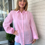 Lalavon | Pink Button Up Cora Shirt | Sweetest Stitch Boutique