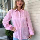 Lalavon | Pink Button Up Cora Shirt | Sweetest Stitch Boutique