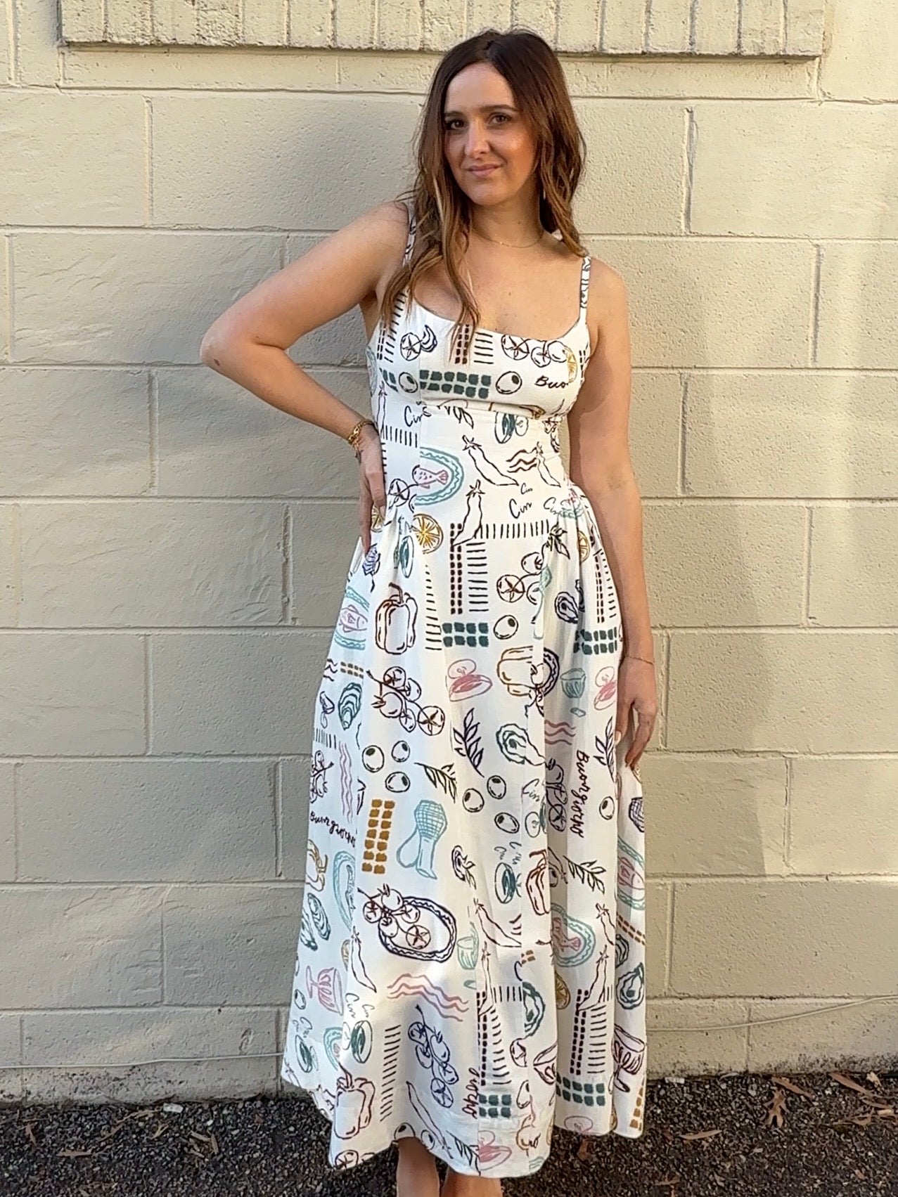 ASTR the Label Ansley Dress - Off White Picnic ASTR the Label Ansley Dress - Off White Picnic
