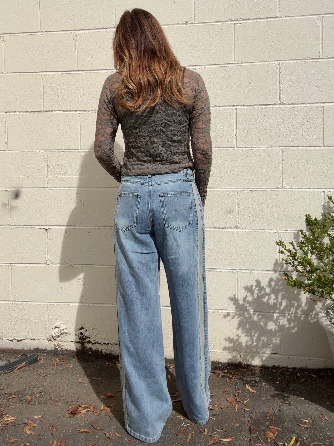 Aaron & Amber | Miley Stripe Slouchy Jeans | Sweetest Stitch Boutique