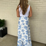 Olivaceous | Blue Floral Mika Maxi Skirt | Sweetest Stitch Boutique