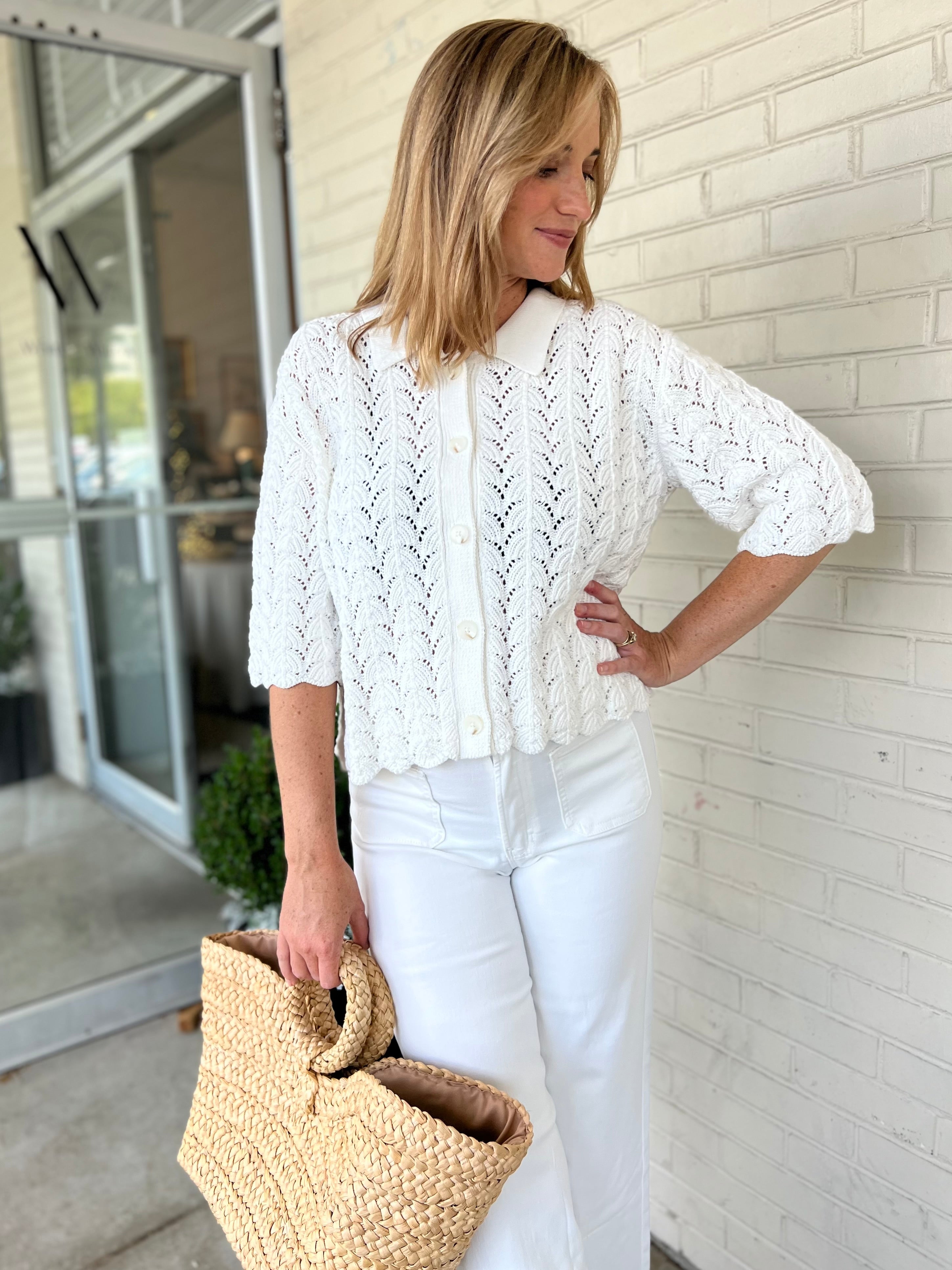 Current Air | Monica Short Sleeve Cardigan | Sweetest Stitch Boutique