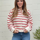 Miou Muse | Ayla Striped Button Front Cardigan | Sweetest Stitch