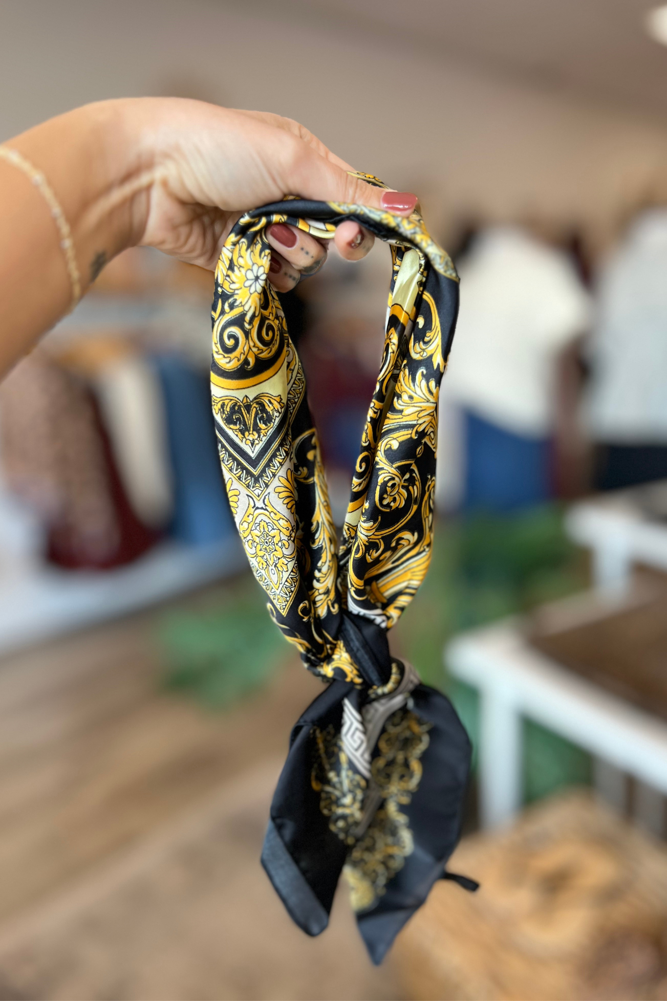 Golden Stella | Regal Print Scarf | Sweetest Stitch Boutique