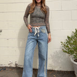 Aaron & Amber | Miley Stripe Slouchy Jeans | Sweetest Stitch Boutique
