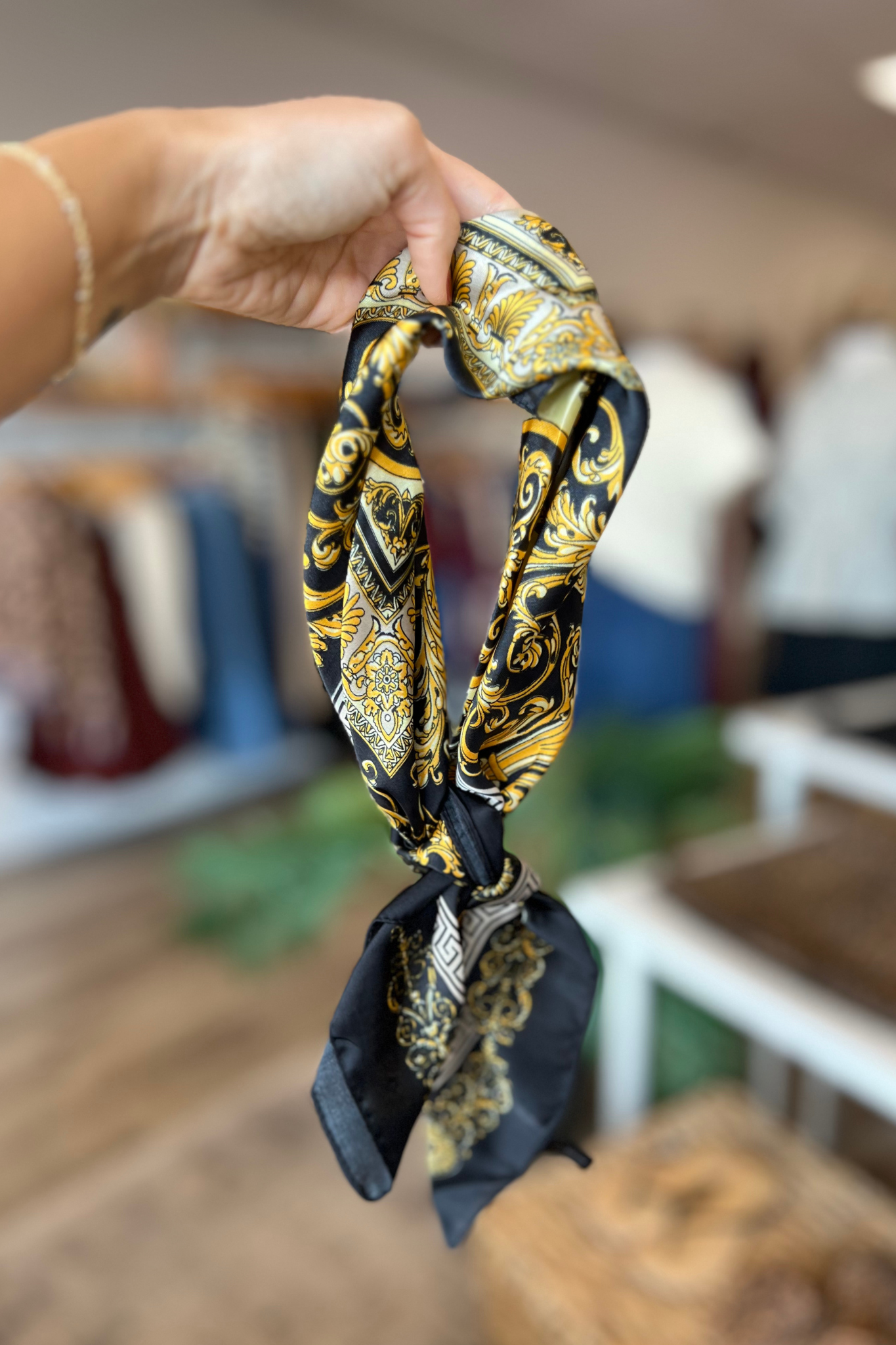 Golden Stella | Regal Print Scarf | Sweetest Stitch Boutique