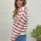 Miou Muse | Ayla Striped Button Front Cardigan | Sweetest Stitch