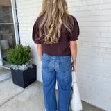 Just Black Denim | Gabby Cuffed Wide Leg Jeans | Sweetest Stitch