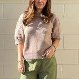 Entro | Aspen Embroidered Sleeve Knit Top | Sweetest Stitch