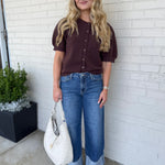 Just Black Denim | Gabby Cuffed Wide Leg Jeans | Sweetest Stitch