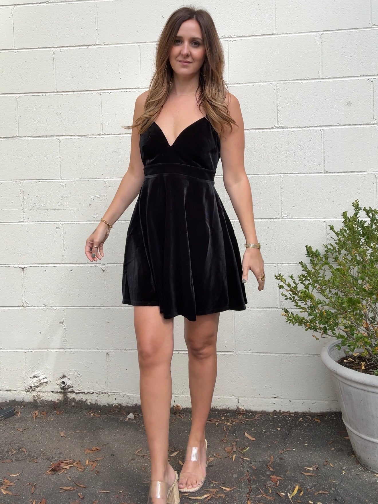 Astr The Label | Dauphine Velvet Mini Skater Dress in Black | Size M Astr The Label | Dauphine Velvet Mini Skater Dress in Black | Size M