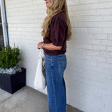 Just Black Denim | Gabby Cuffed Wide Leg Jeans | Sweetest Stitch