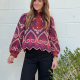 Entro | Brielle Embroidered Top | Sweetest Stitch Boutique