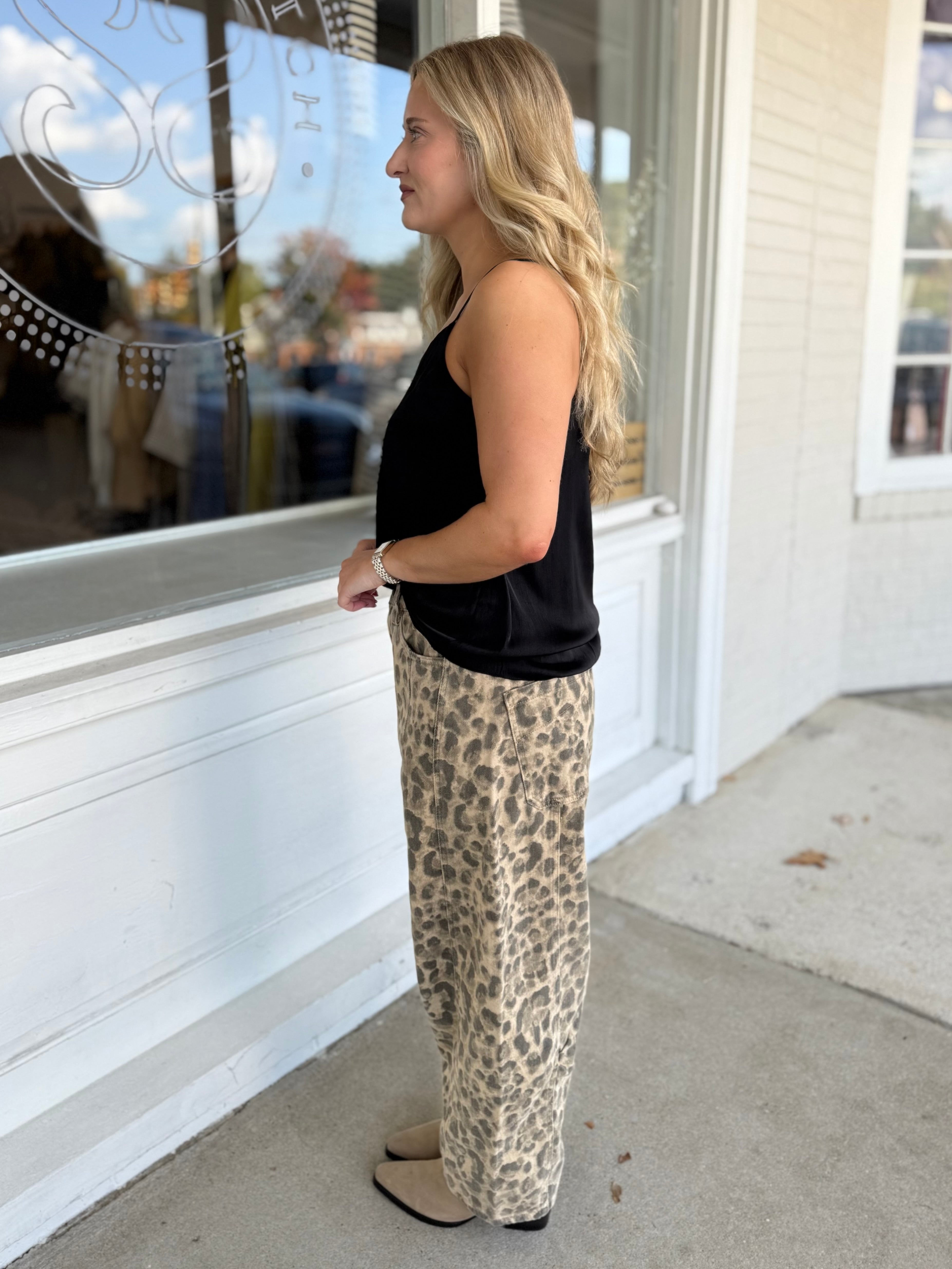 Miou Muse | Iris Leopard Barrel Leg Jeans | Sweetest Stitch Boutique