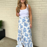 Olivaceous | Blue Floral Mika Maxi Skirt | Sweetest Stitch Boutique