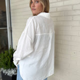 Grade & Gather | Olive Button Down Top - Off White | Sweetest Stitch