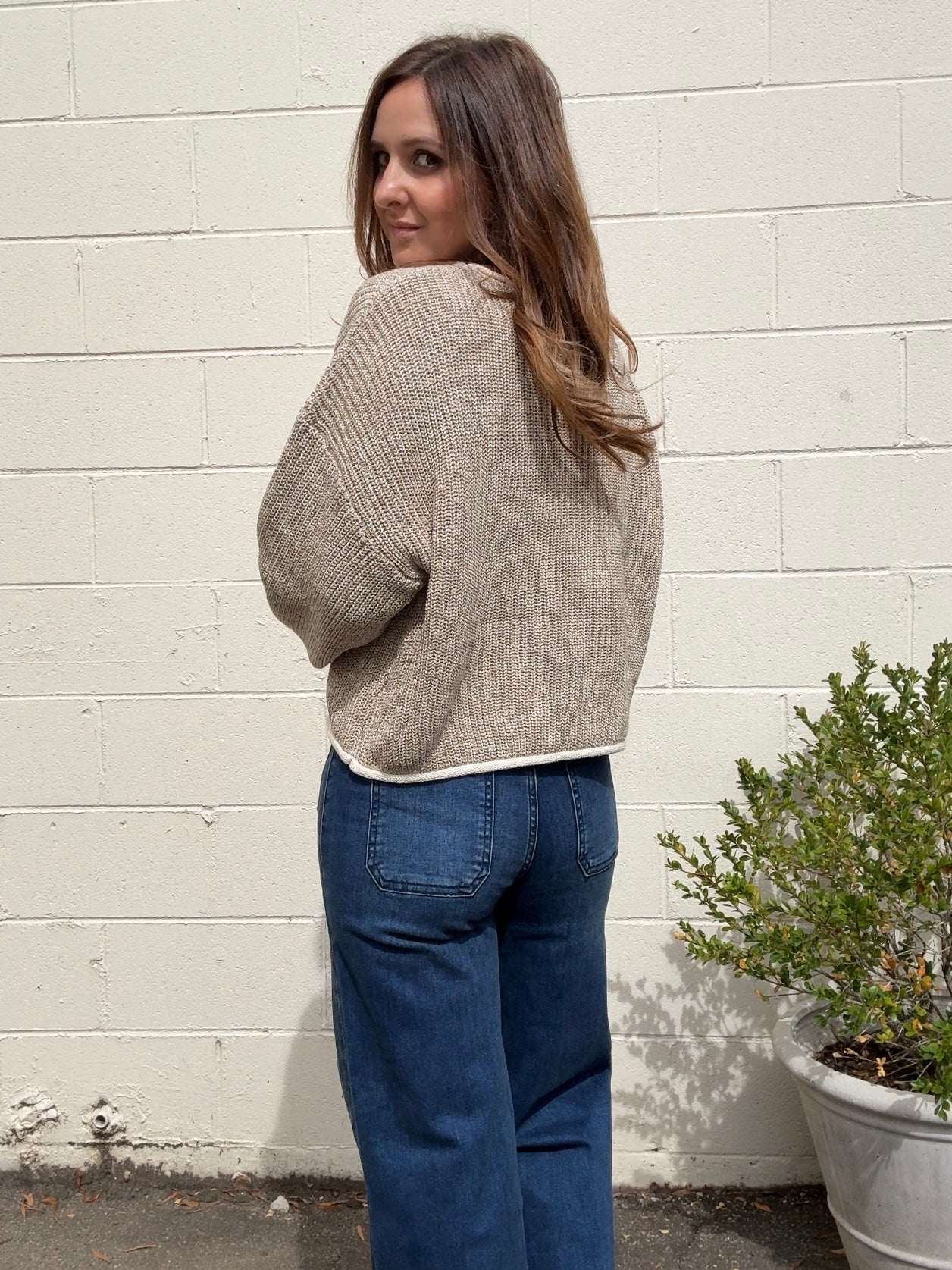 Crescent | Alondra Contrast Trim Sweater | Sweetest Stitch Boutique
