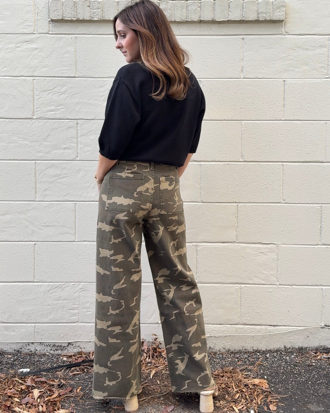 Miou Muse | Bridget Wide Leg Pants - Camouflage | Sweetest Stitch