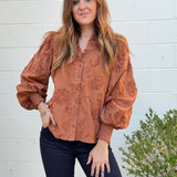 Entro | Gia Textured V-Neck Top | Sweetest Stitch Boutique