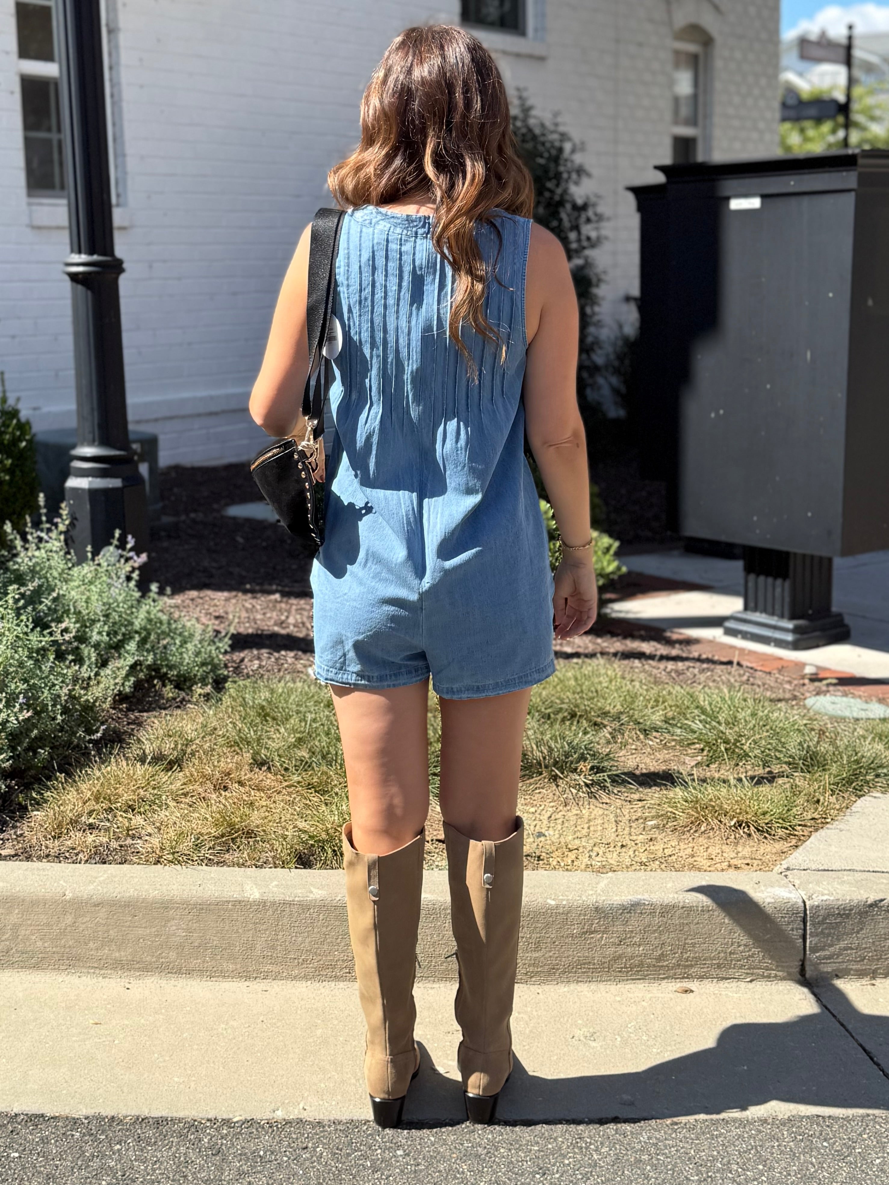 Storia | Esther Sleeveless Denim Romper | Sweetest Stitch Boutique