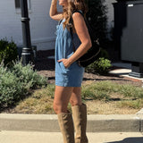 Storia | Esther Sleeveless Denim Romper | Sweetest Stitch Boutique