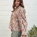 Entro | Mindy Paisley V-Neck Top | Sweetest Stitch Boutique