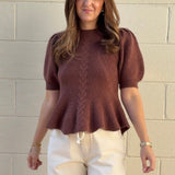 Strut & Bolt | Nina Peplum Knit Top | Sweetest Stitch Boutique