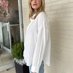 Grade & Gather | Olive Button Down Top - Off White | Sweetest Stitch