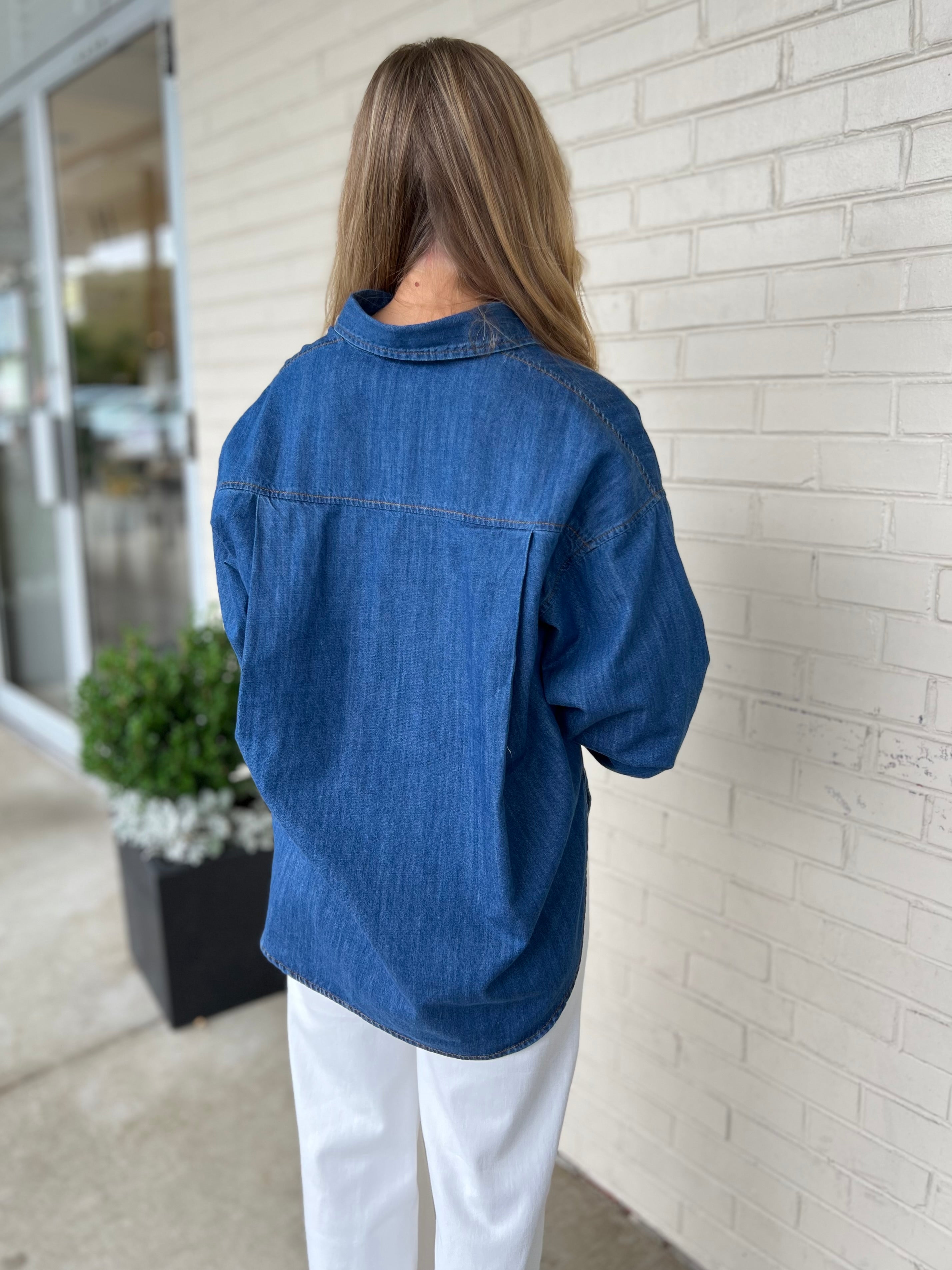 Olivaceous | Samantha Button Up Denim Top | Sweetest Stitch
