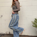 Aaron & Amber | Miley Stripe Slouchy Jeans | Sweetest Stitch Boutique