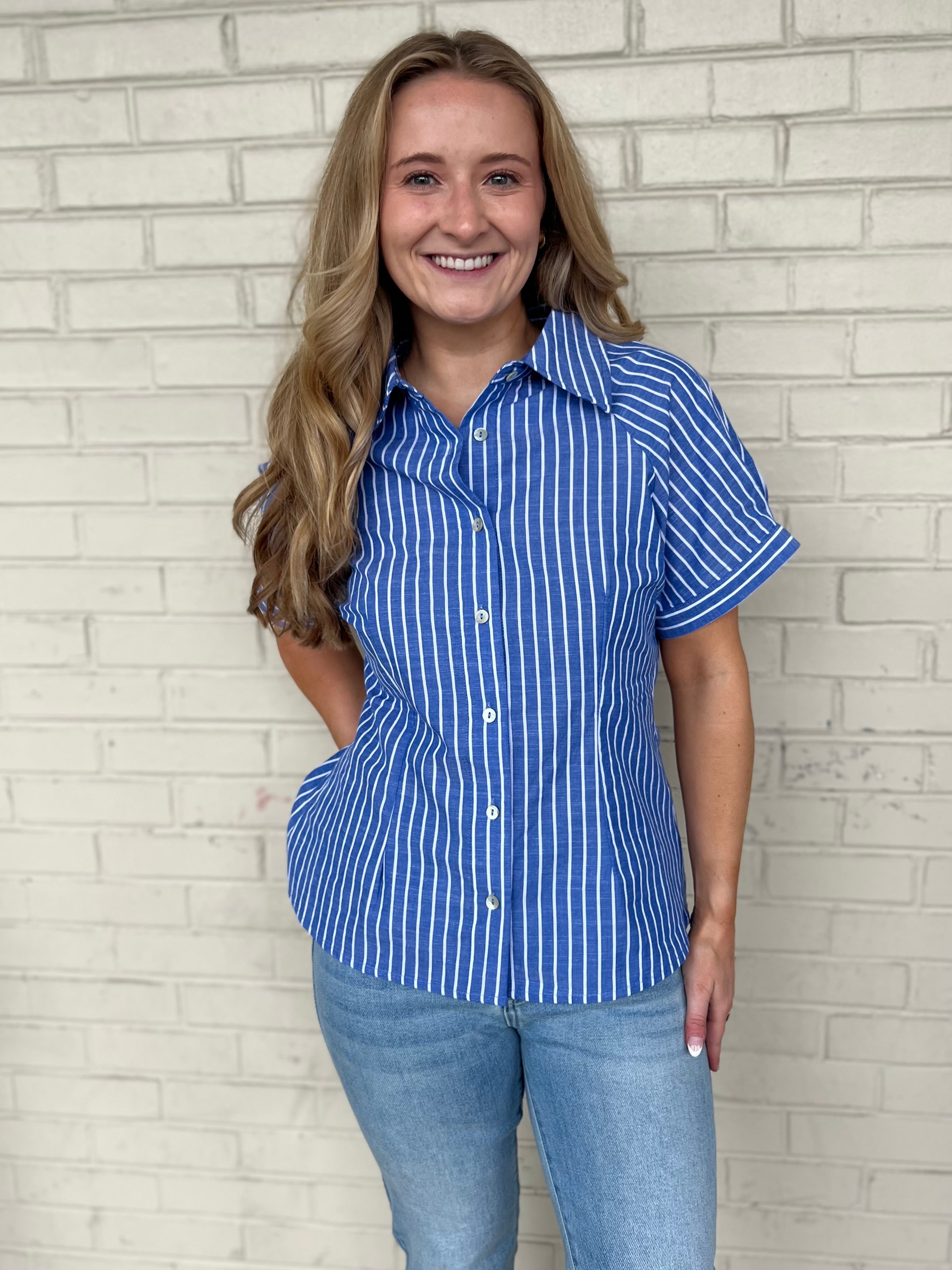 Entro | Jeannie Short Sleeve Striped Top | Sweetest Stitch