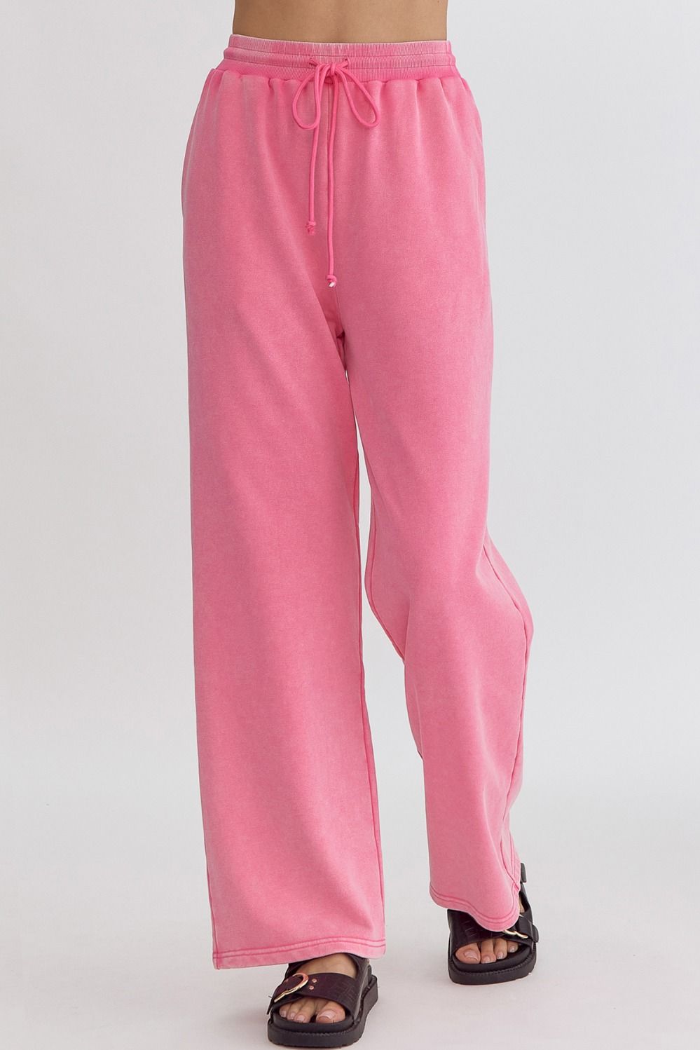 Entro | Pink Wide Leg Sweatpants | Sweetest Stitch Shop Bottoms