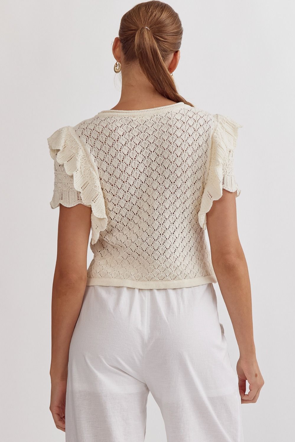 Entro | Off White Crochet Top for Women | Sweetest Stitch Boutique