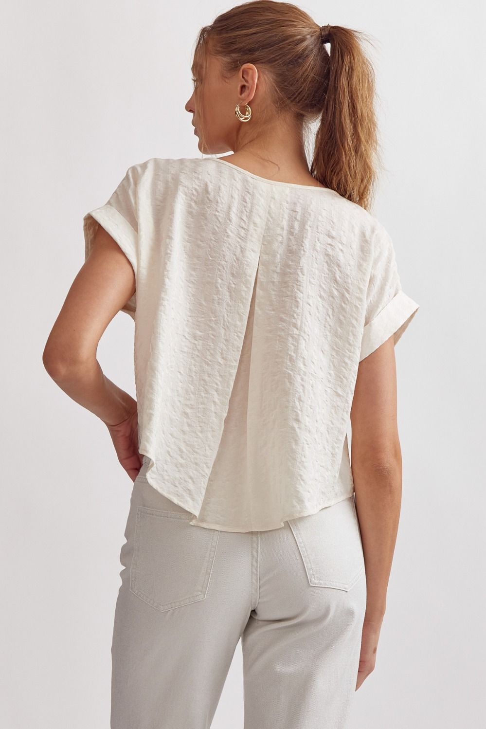Entro | Textured Short Sleeve Top | Sweetest Stitch Online Boutique