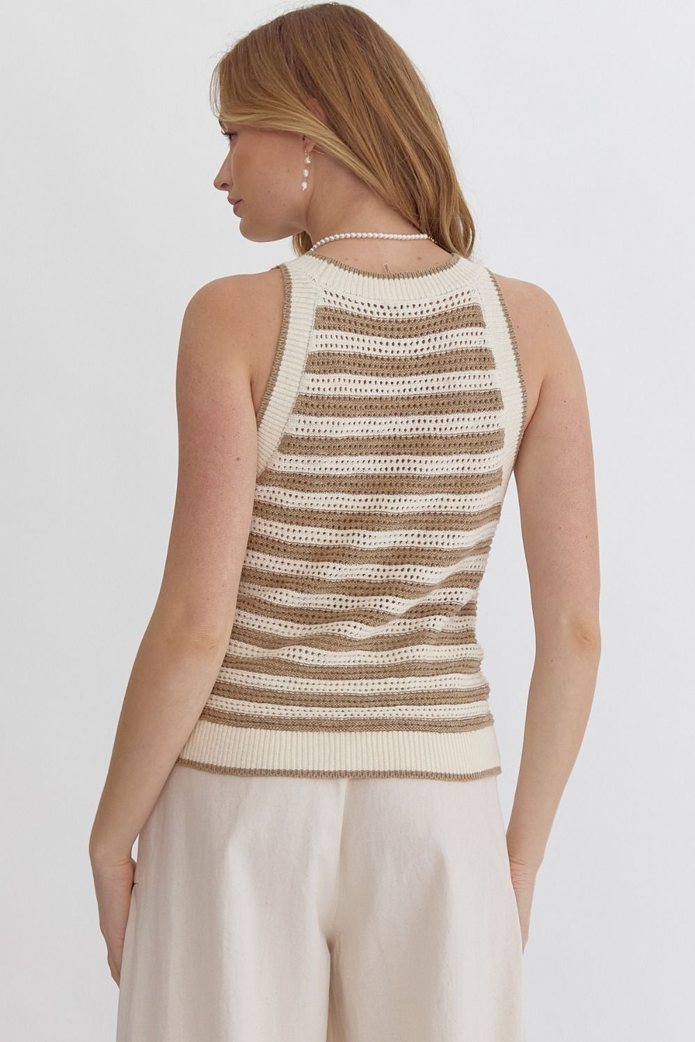 Entro | Striped Knit Halter Top | Sweetest Stitch Shop Summer Tops