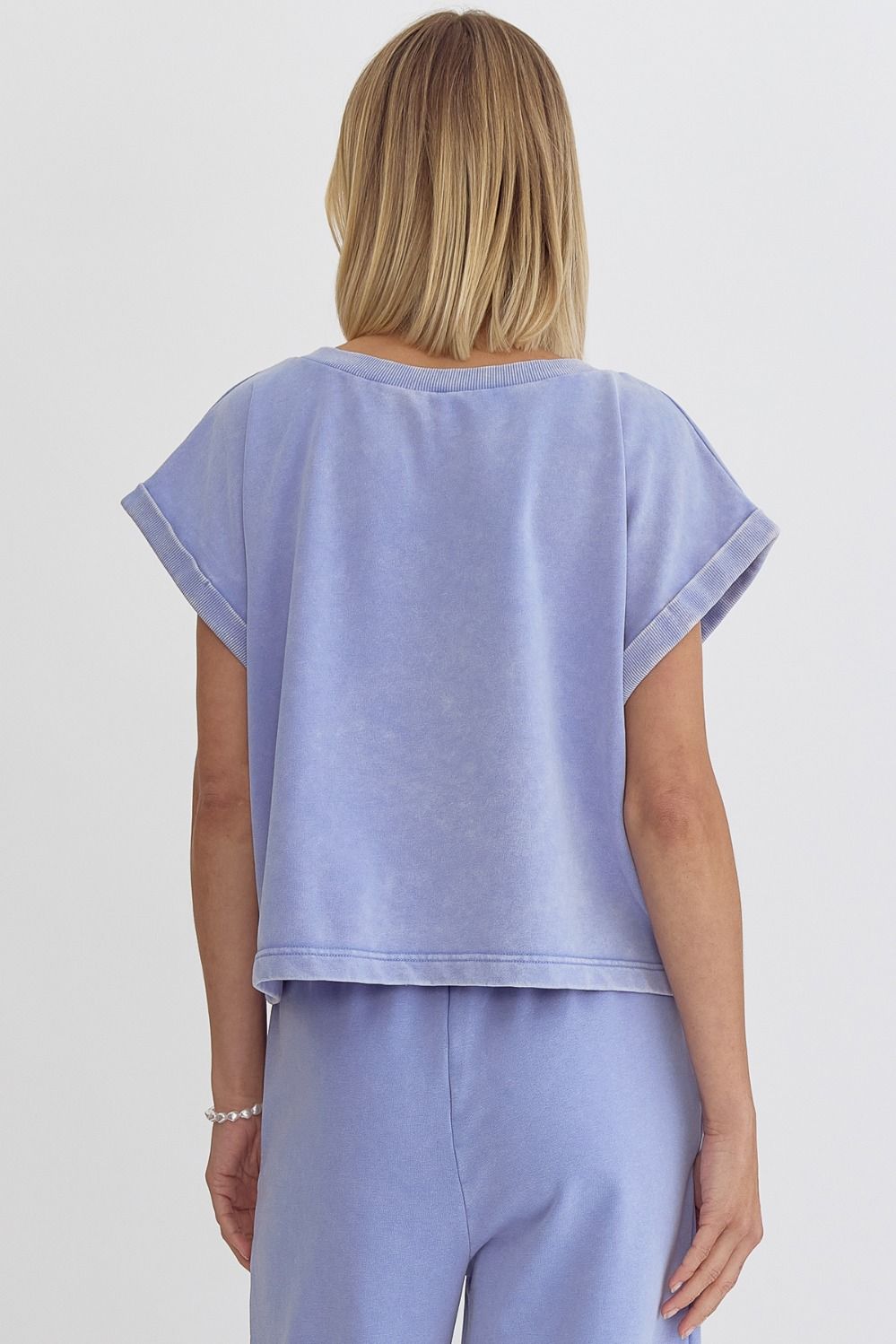 Entro | Blue Short Sleeve Casual Top | Sweetest Stitch Shop Womens 