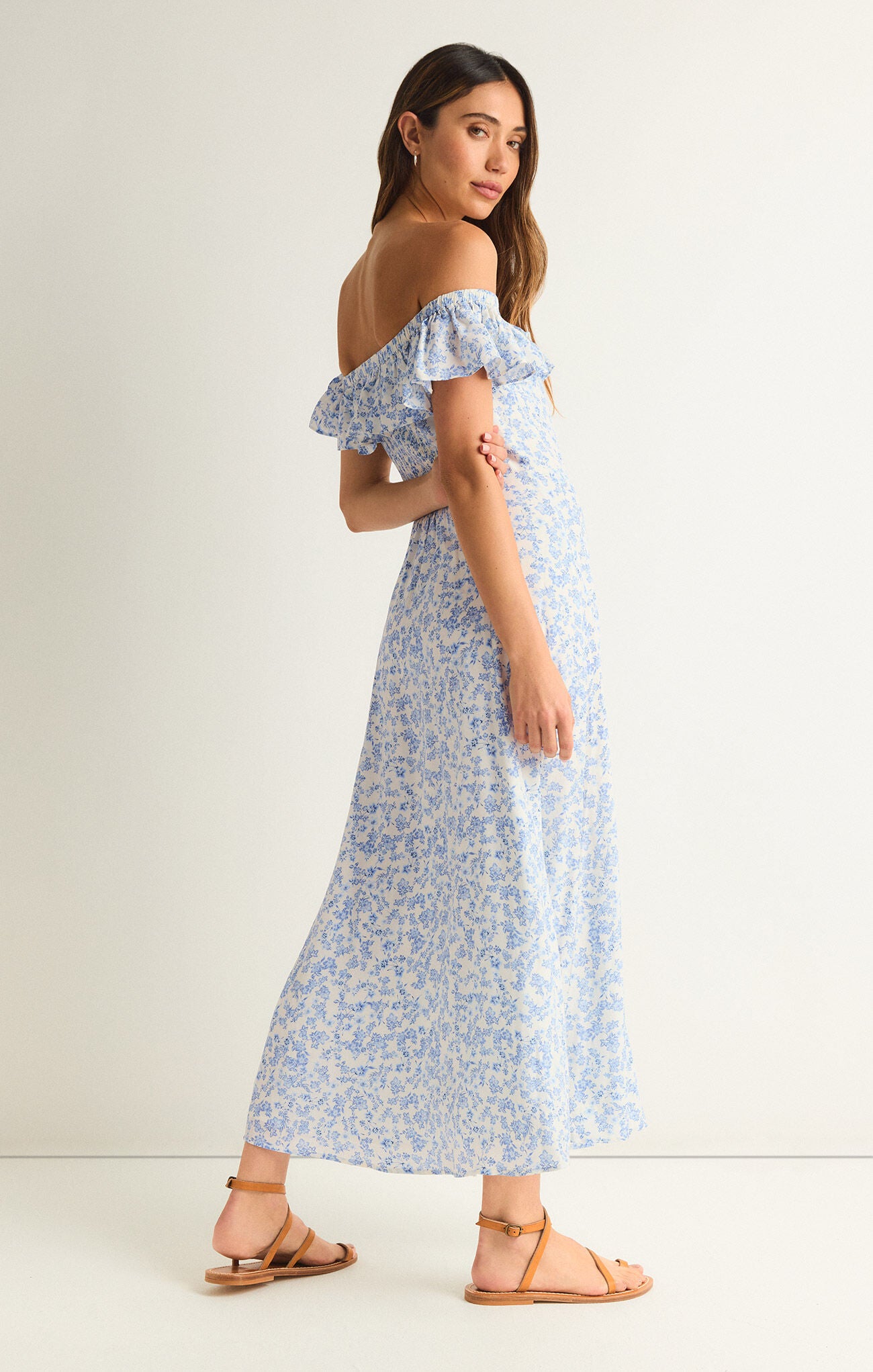 Z Supply | Blue Floral Veda Dress | Sweetest Stitch Cute Midi Dress