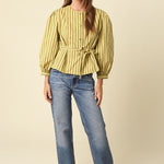 Olivaceous | Benica Stripe Belted Top | Sweetest Stitch Boutique RVA
