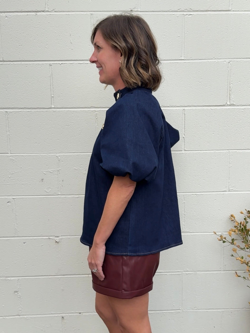 THML | Maeve Denim Puff Sleeve Top | Sweetest Stitch Boutique RVA