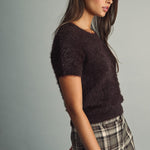 Miou Muse | Holli Fuzzy Short Sleeve Sweater | Sweetest Stitch RVA