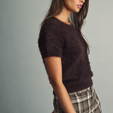 Miou Muse | Holli Fuzzy Short Sleeve Sweater | Sweetest Stitch RVA
