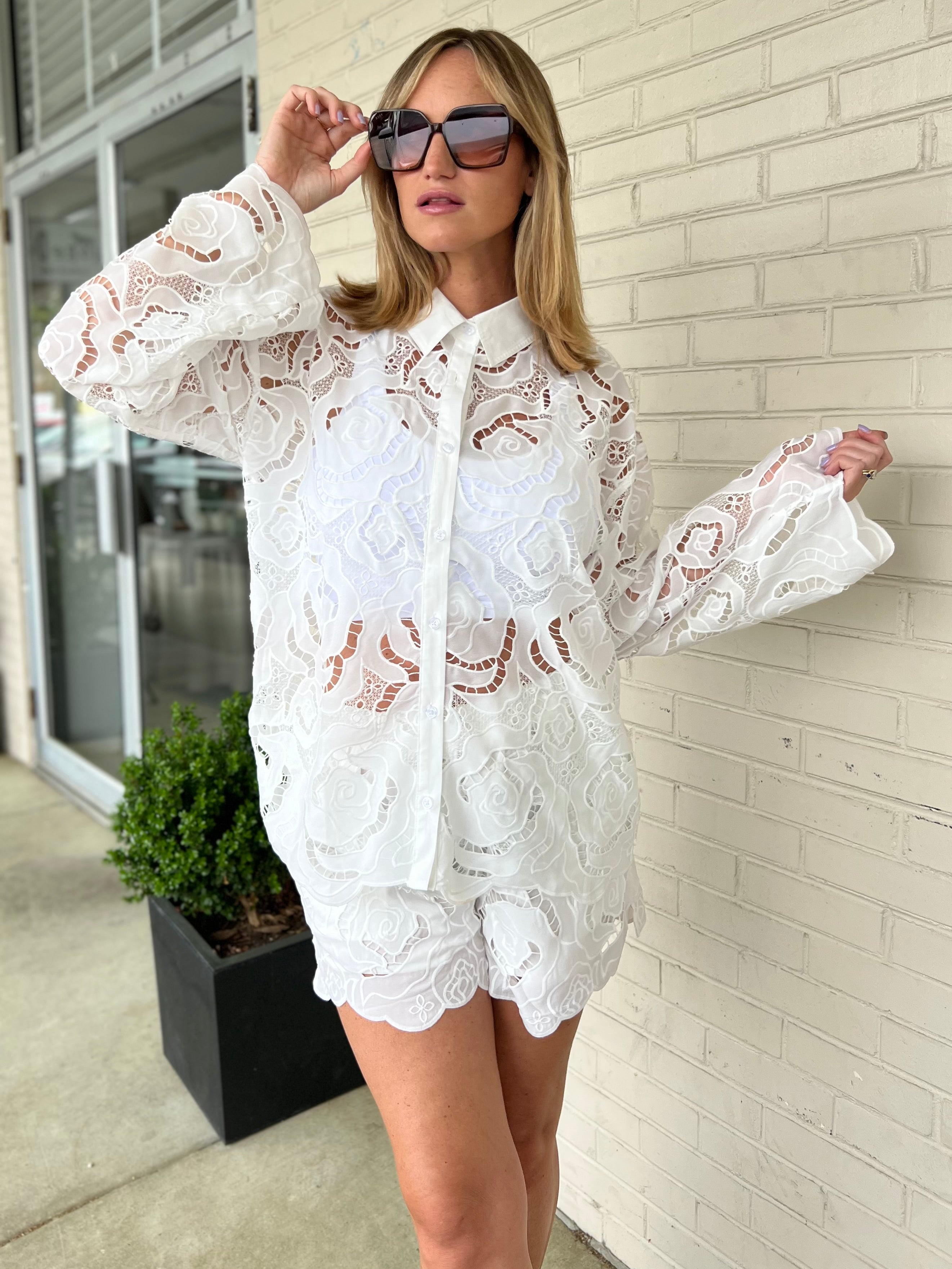 Miou Muse | Victoria Eyelet Shirt | Sweetest Stitch